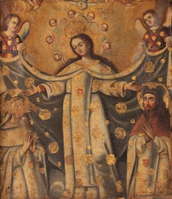 Appraisal: th Century Cuzco School The Virgin Mary with attendant Angels