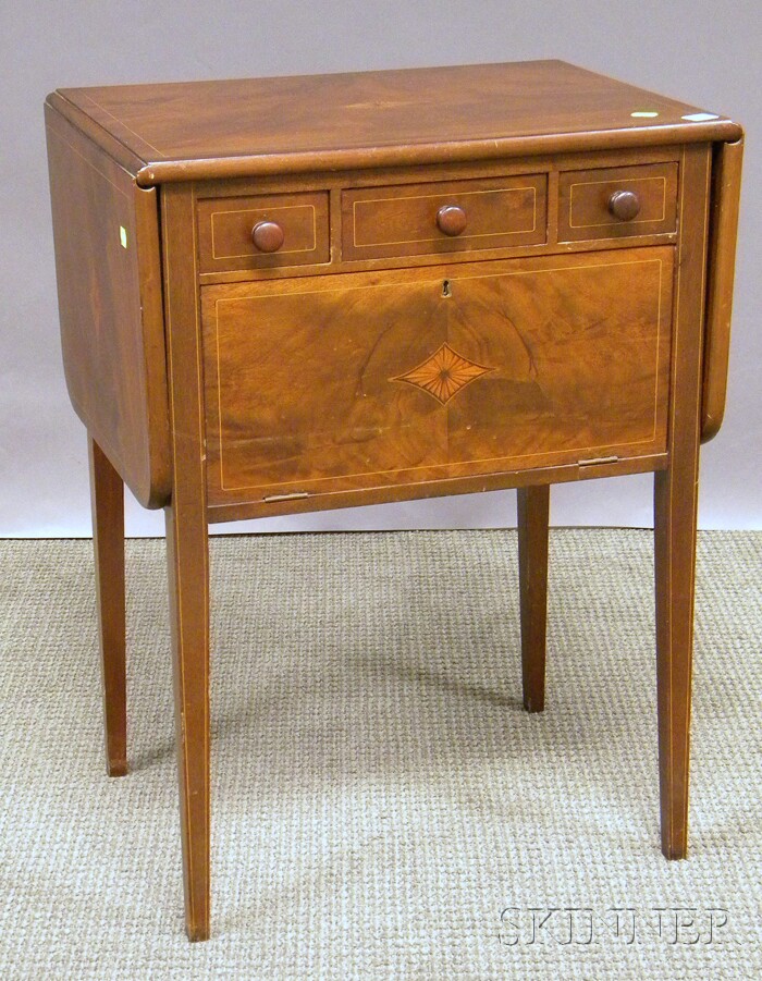 Appraisal: Irving Casson A H Davenport Attributed Federal-style Inlaid Mahogany Drop-leaf