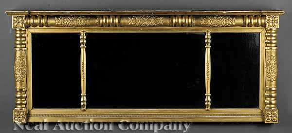 Appraisal: An American Late Classical Giltwood Overmantel Mirror late th c