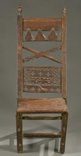 Appraisal: Baule chair th century A chair with two finial heads