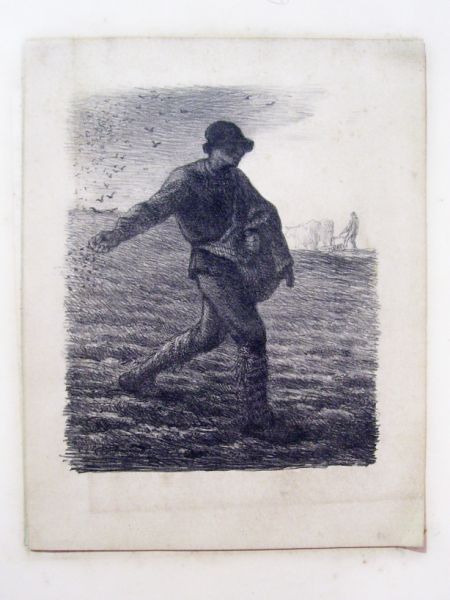 Appraisal: The Sower by Jean Francois Millet - Unframed lithograpgh by