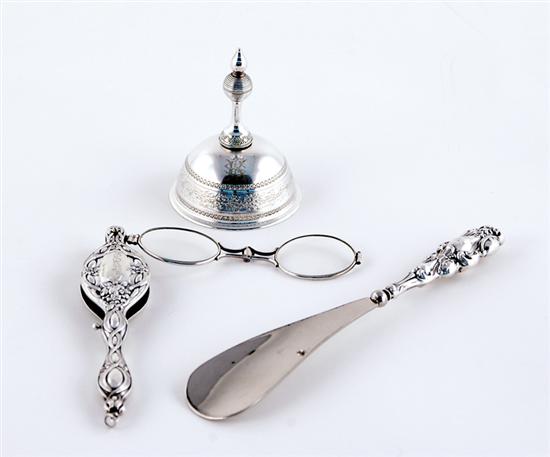 Appraisal: Collection silver lady's objects sterling hollow-handle shoehorn L sterling lorgnette