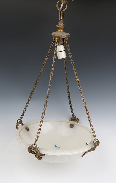 Appraisal: A FRENCH OPAQUE GLASS CEILING LIGHT cm diameter five table