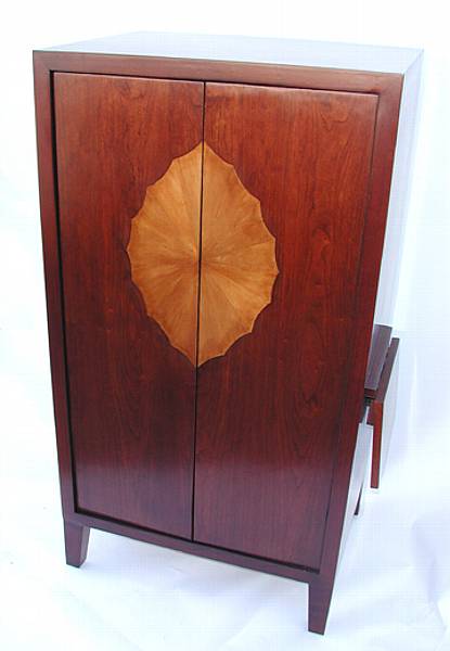 Appraisal: A 'Shaker' inlaid maple and cherry armoire height ft in