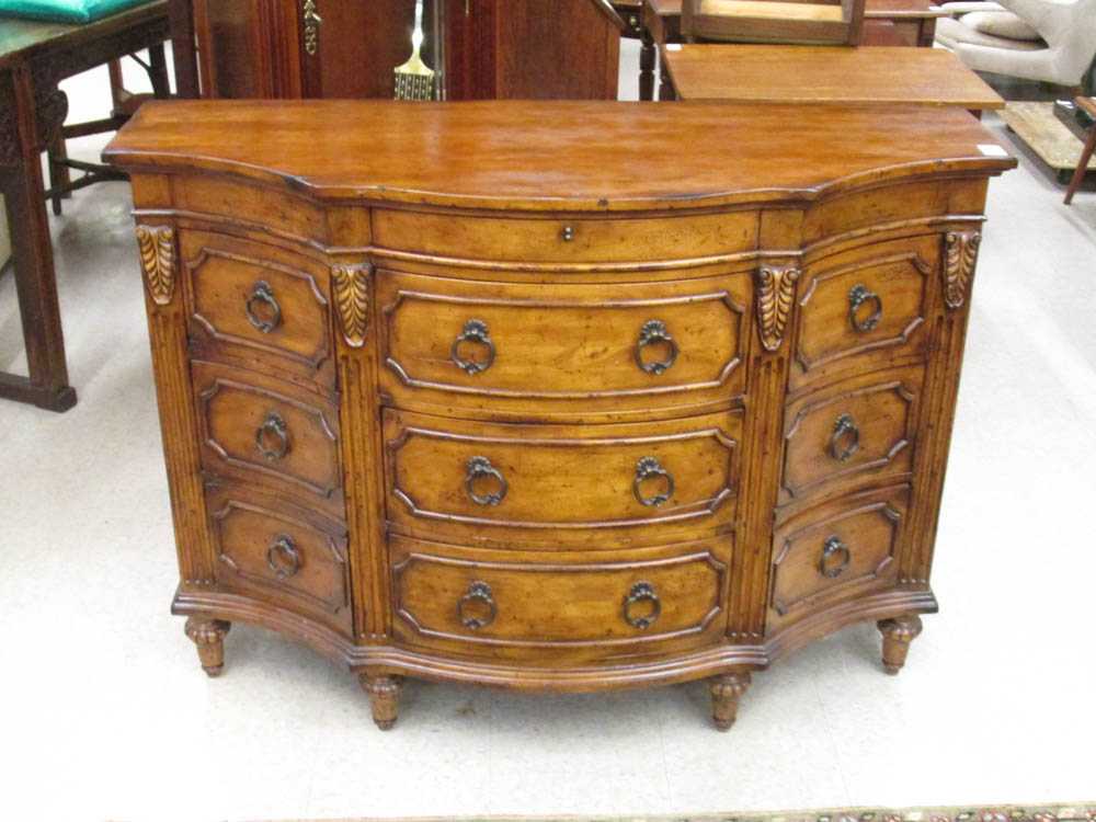 Appraisal: REGENCY STYLE NINE-DRAWER BUREAU unknown maker recent production H x