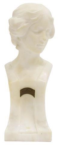 Appraisal: Carved alabaster bust Young Beauty signed verso R Pauli Richard