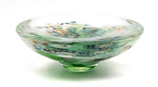 Appraisal: A Glass Sculpture Richard Ritter of footed bowl form with