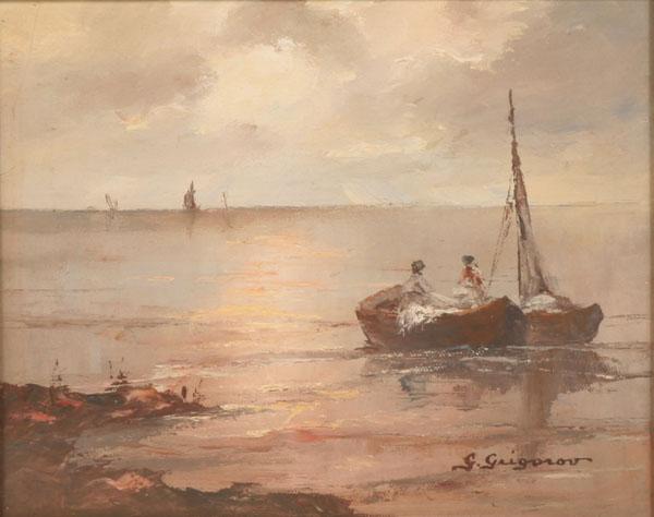 Appraisal: Gertrude Grigorov Russian American th century seascape depicting several boats