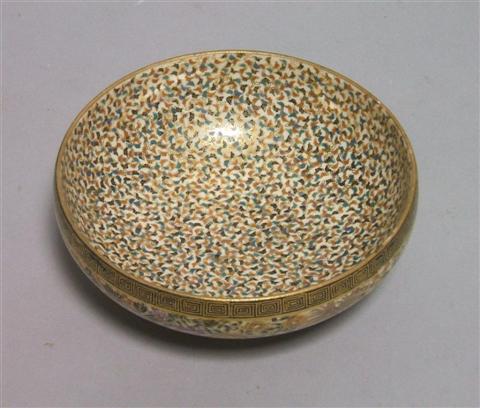 Appraisal: JAPANESE SATSUMA EARTHENWARE BOWL The interior delicately enamelled with a