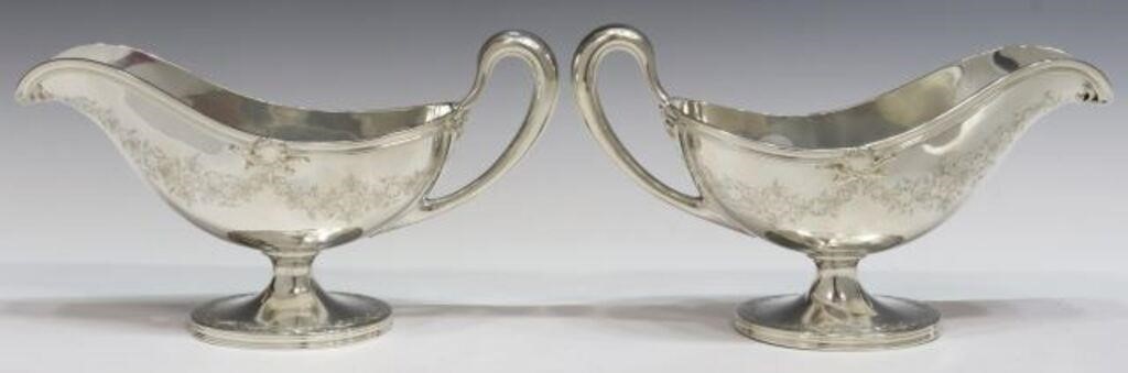 Appraisal: pair American sterling silver gravy boats Black Starr Frost with