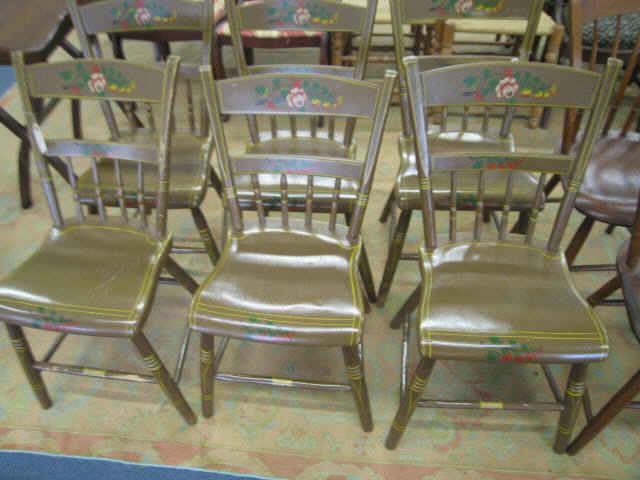 Appraisal: Set of French Country Style Chairs floral decor