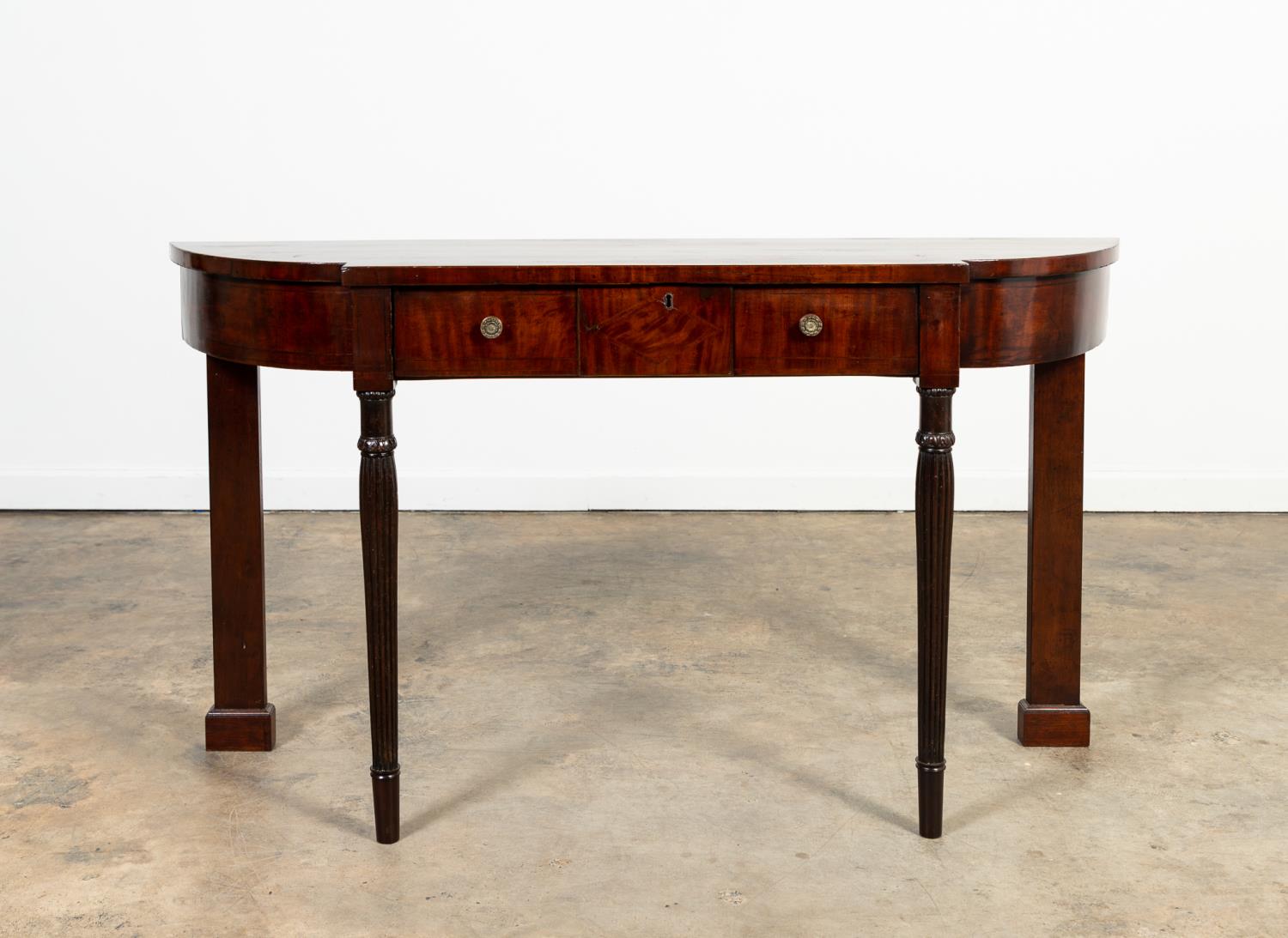 Appraisal: ENGLISH SHERATON MAHOGANY CONSOLE TABLE C English circa Sheraton mahogany