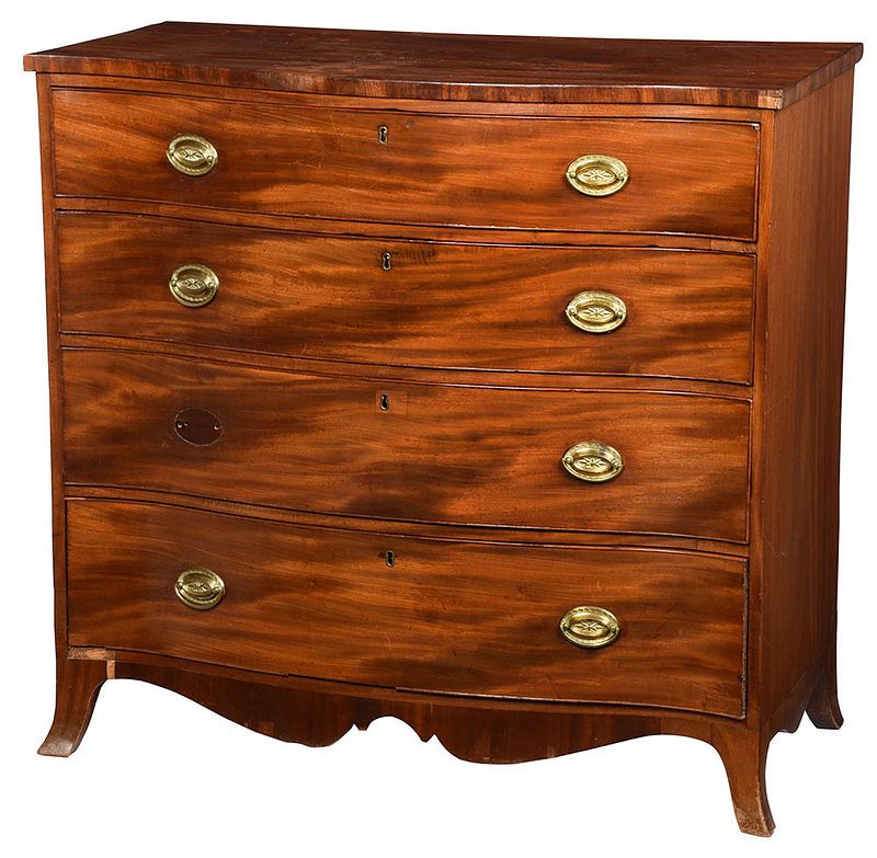 Appraisal: American Federal Mahogany Serpentine Chest probably Maryland or Virginia -