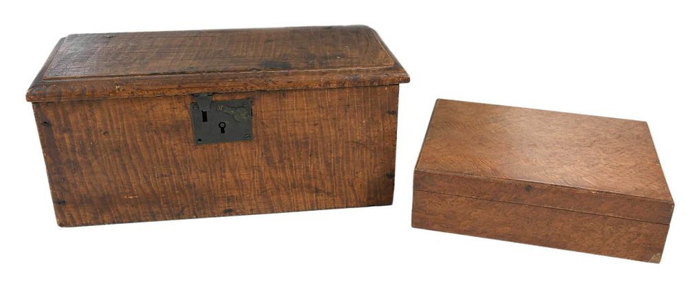 Appraisal: Two Lidded Maple Wood Boxes American th early th century