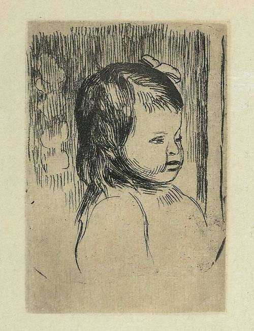 Appraisal: RENOIR AUGUSTE Limoges - Cagnes-sur-mer Buste d'enfant tourn a droite