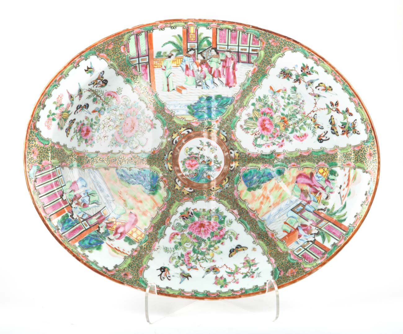 Appraisal: Chinese Export Rose Medallion platter circa well and tree platter