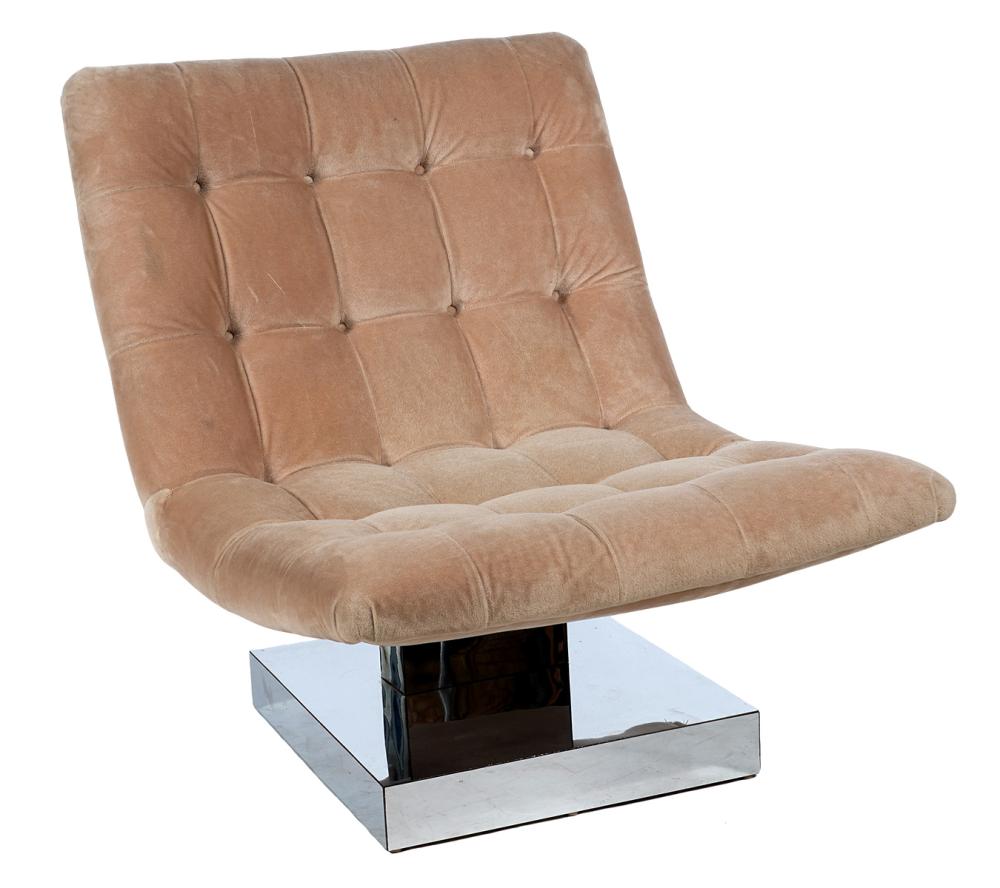 Appraisal: MILO BAUGHMAN SCOOP CHAIR FOR THAYER COGGIN 's Milo Baughman