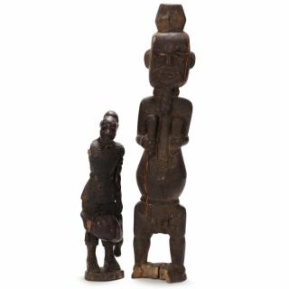 Appraisal: Two West African Carved Wooden Male Statues the first showing