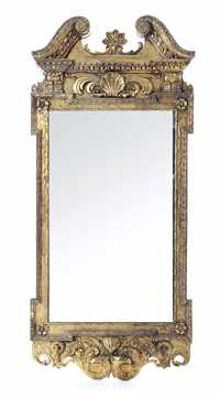 Appraisal: Fine English carved giltwood mirror mid th century Georgian style