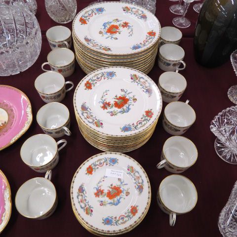 Appraisal: pc Limoges China Service for elegant florals gold trim excellent