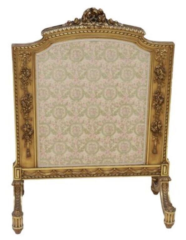 Appraisal: French Louis XVI style fire screen early th c giltwood