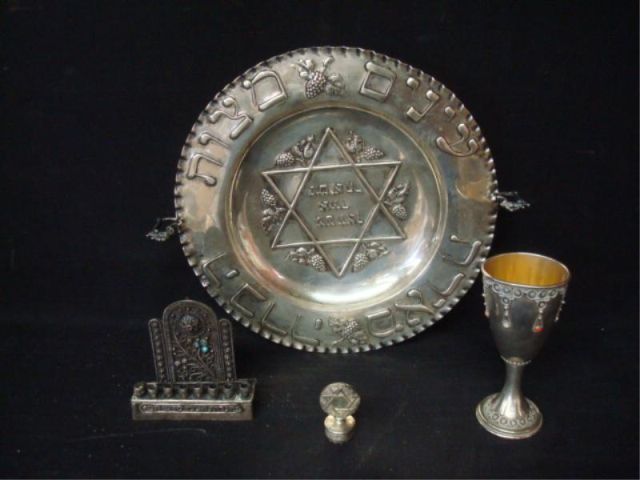 Appraisal: Lot of Silver or Plate Vintage Judaica From a West