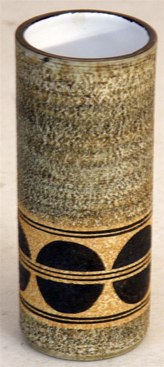 Appraisal: Troika cylindrical vase with green and brown mottled glaze and