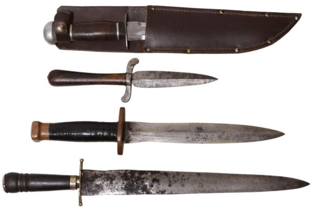 Appraisal: lot of Dagger blade knives th c some with th