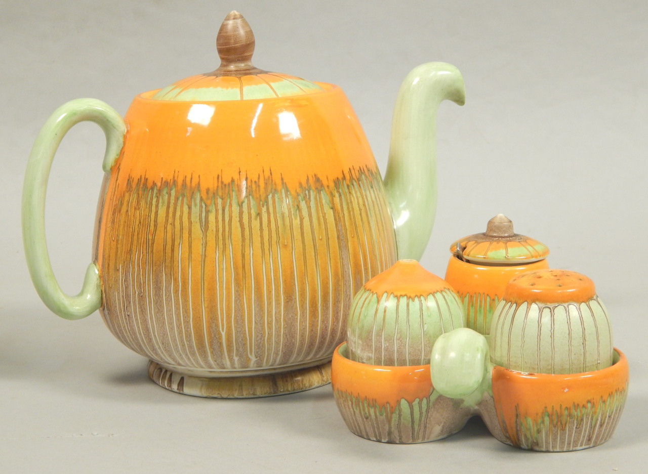 Appraisal: Two items of Shelley pottery each with an orange and