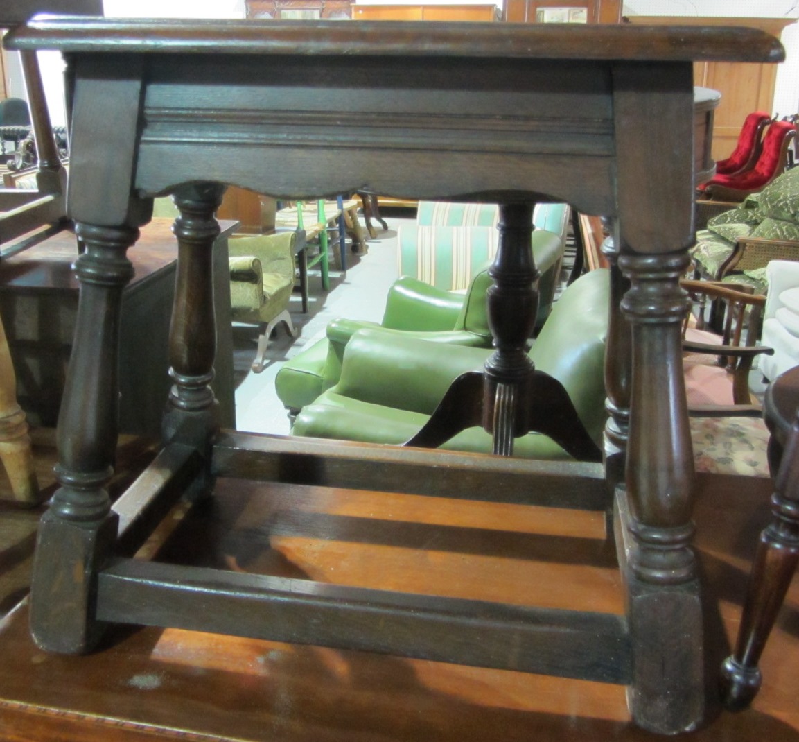 Appraisal: A th century style oak joint stool and another similar