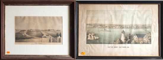 Appraisal: Civil War Camp Views Two items ''Fort McHenry from a