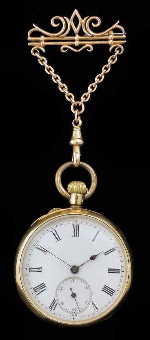 Appraisal: A late th Century Swiss lady's k gold cased open