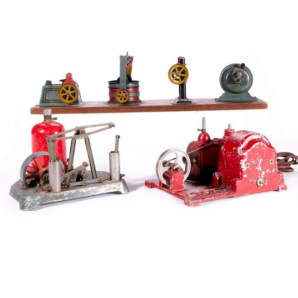 Appraisal: Three model factory machines Three vintage model factory machines a