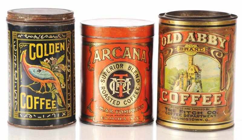 Appraisal: Lot of -Pound Coffee Tins Description Lot includes scarce Golden