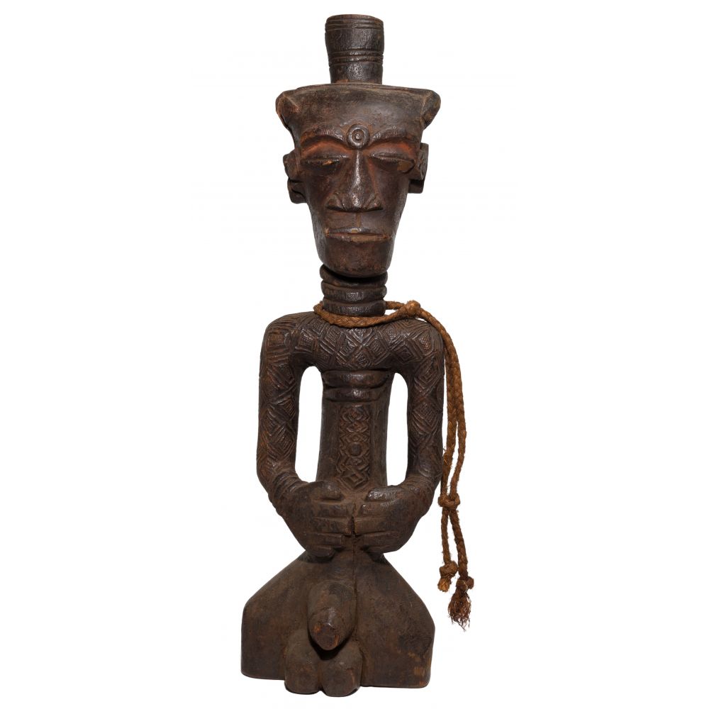 Appraisal: AFRICAN SONGYE CARVED WOOD FIGUREDepicting a male having a patterned