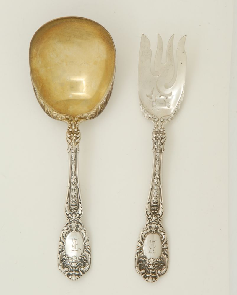 Appraisal: TWO STERLING SILVER SERVING PIECES By Gorham in the Florentine