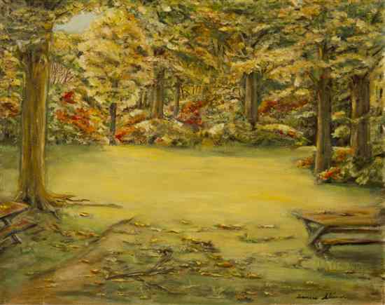 Appraisal: Frances Steiner Wooded Landscape oil on canvas board signed Frances