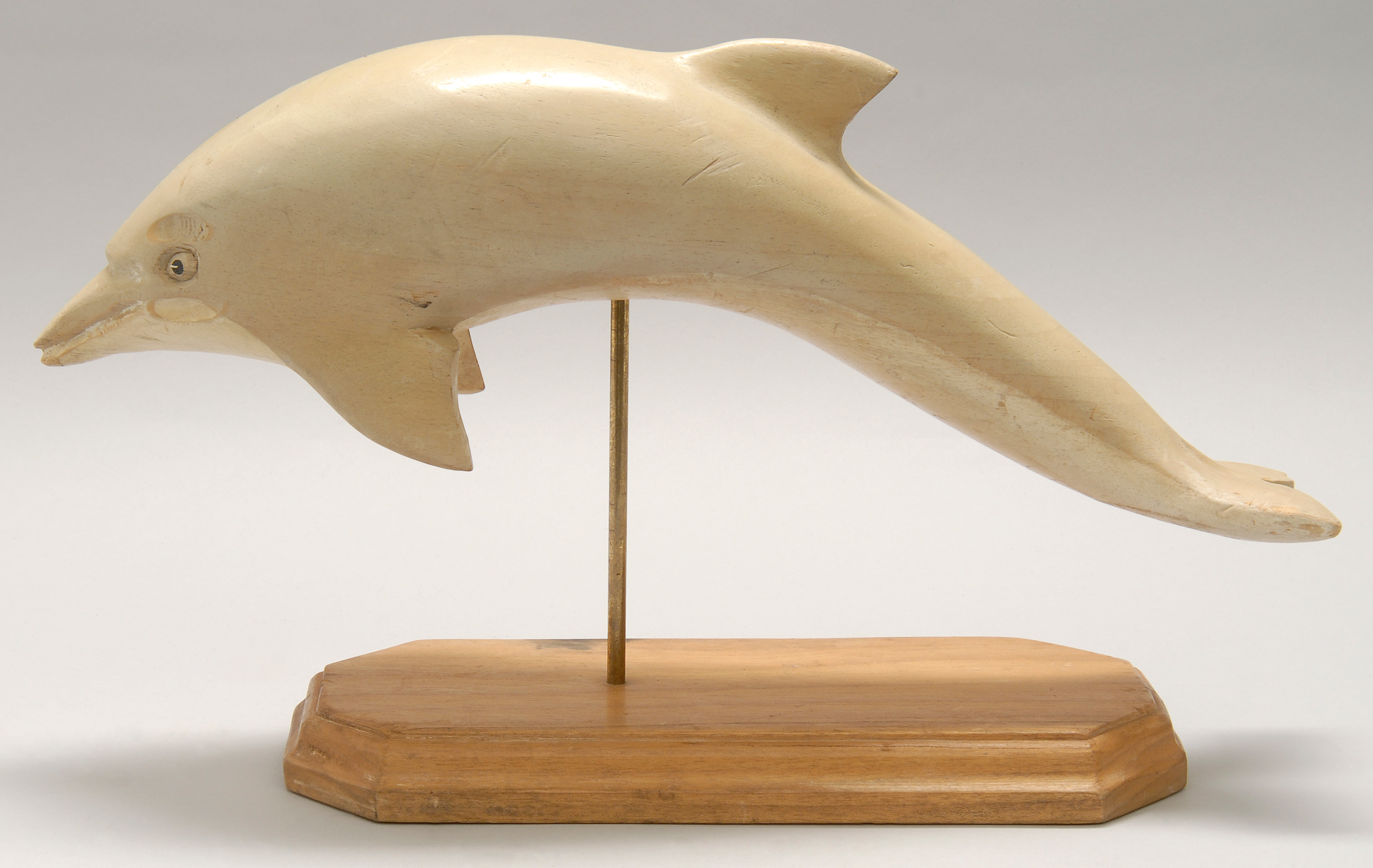 Appraisal: CARVED WOODEN DOLPHIN Early th CenturyLength ConditionUndamaged