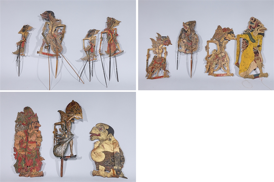 Appraisal: Large group of Indonesian shadow puppets of various shapes and