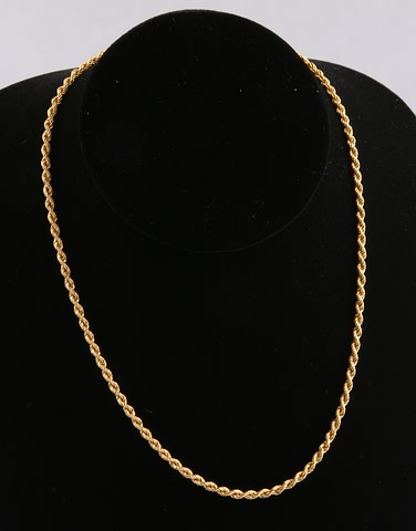 Appraisal: KY long mm solid rope chain gms S