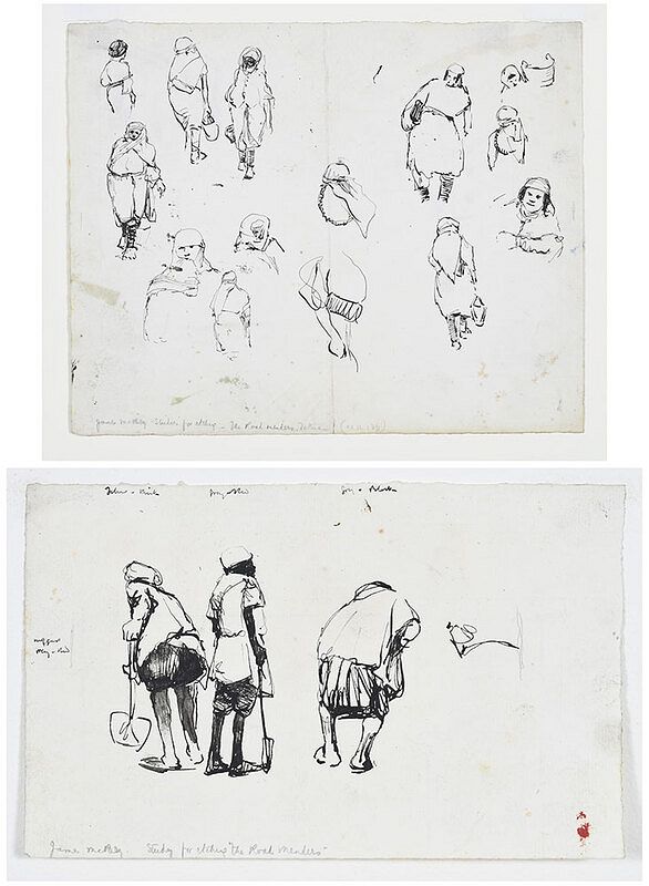 Appraisal: James McBey Scottish - Two studies for The Road Menders