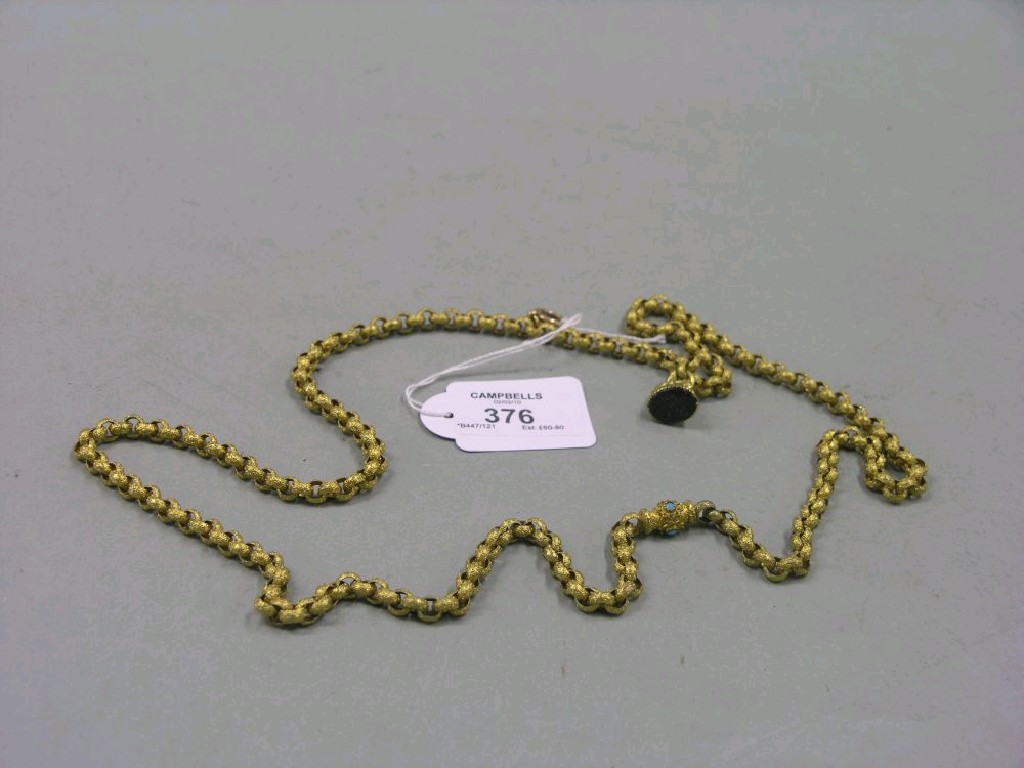 Appraisal: A th century gilt-metal link chain set with pendant seal