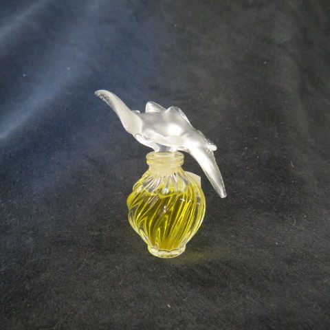 Appraisal: Lalique Crystal Perfume Bowl double bird stopper frosted for Nina