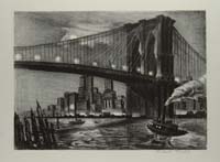 Appraisal: RICHARD BERGERE American TWILIGHT OVER BROOKLYN BRIDGE A limited edition