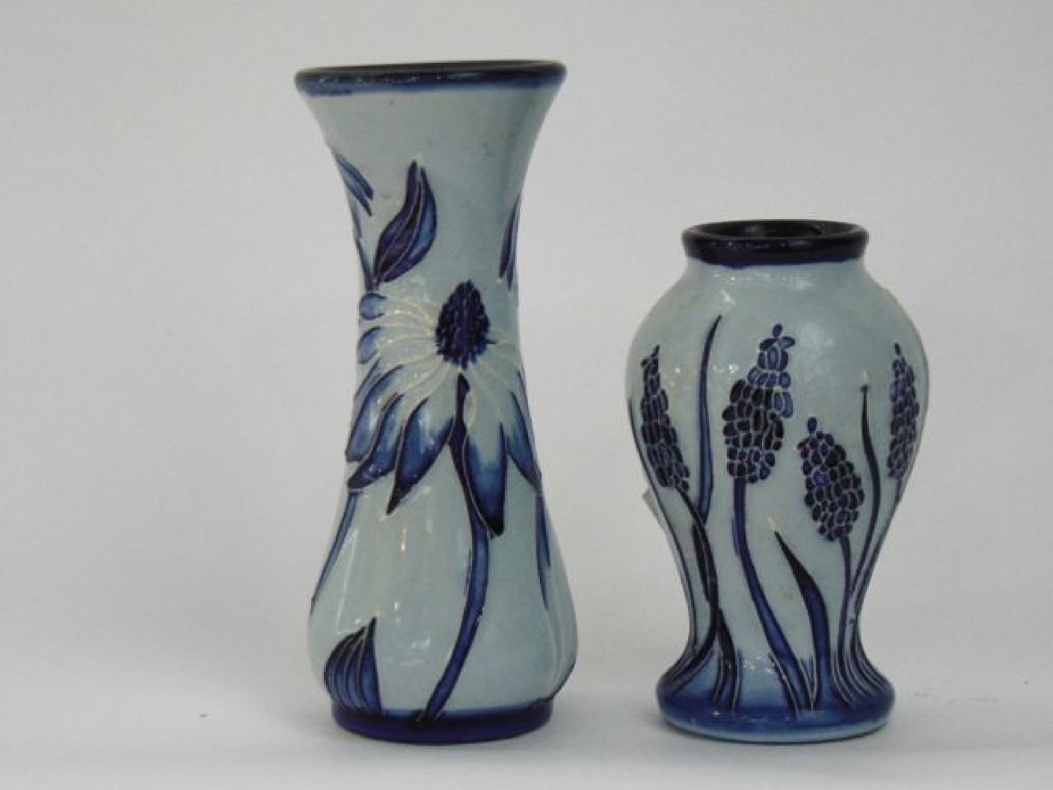 Appraisal: A Moorcroft pale blue ground vase of baluster shaped form