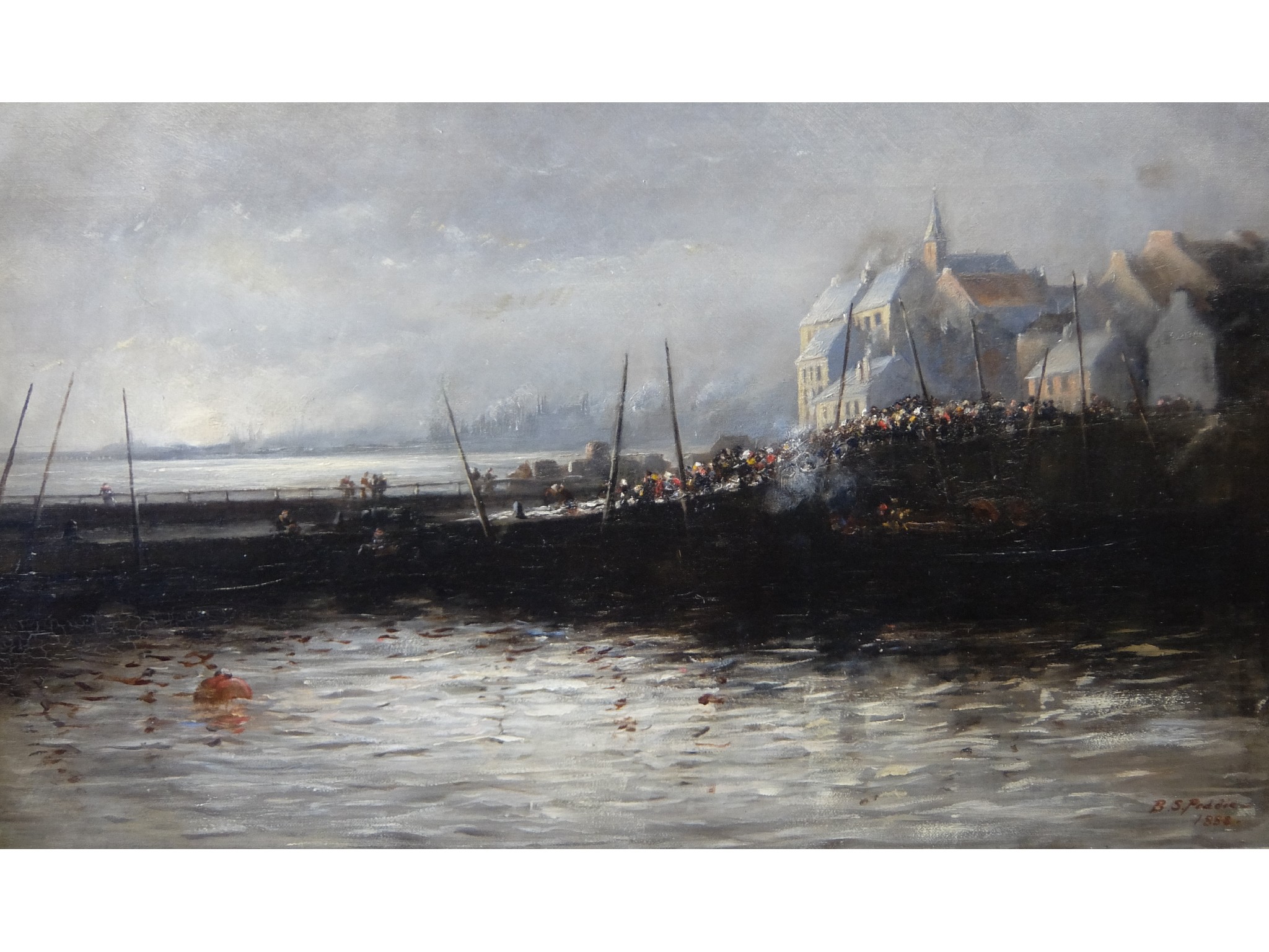 Appraisal: BARBARA S PEDDIE Scottish Fl - THE FISH MARKET NEWHAVENOil