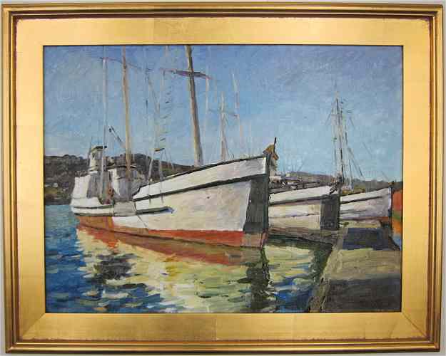 Appraisal: OLEG ULITSKIY OIL ON CANVAS Odessa Russia born Harbor scene