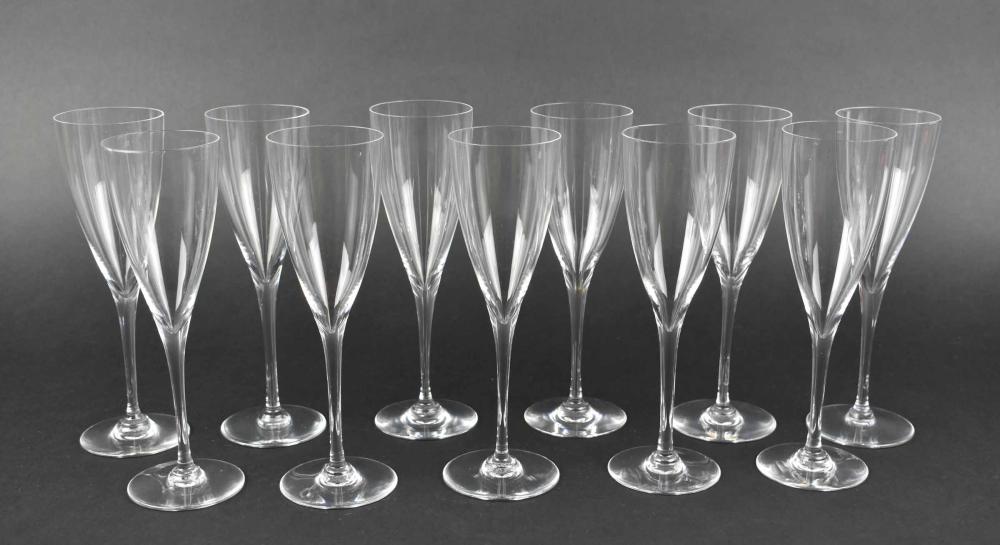 Appraisal: SET OF ELEVEN BACCARAT CHAMPAGNE FLUTESThe underside with etched monogram