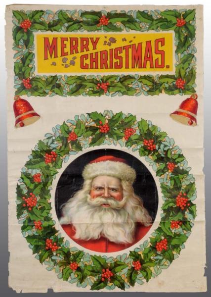 Appraisal: Christmas Santa Claus Poster Description Circa to Nice graphics featuring