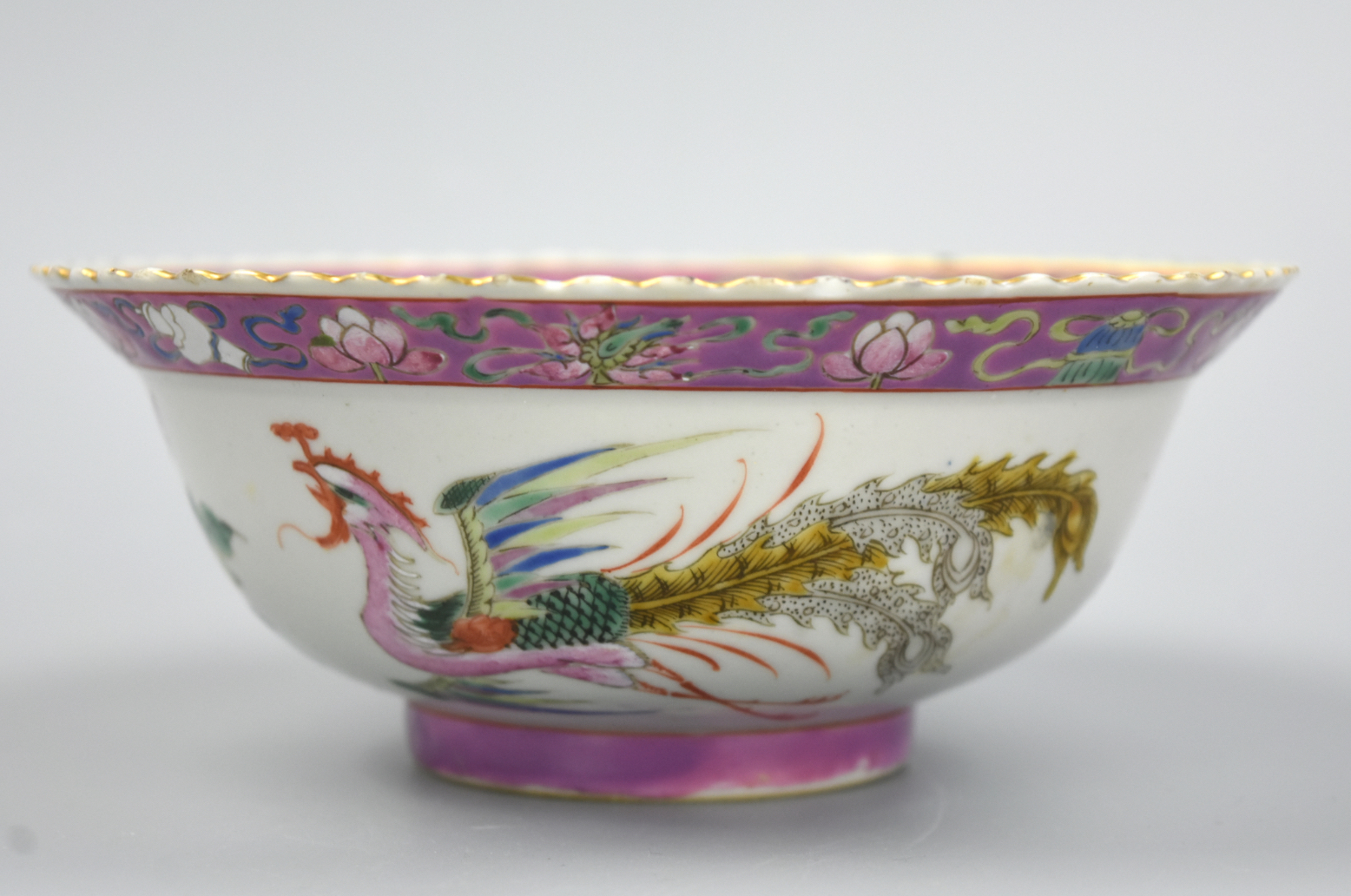 Appraisal: CHINESE FAMILLE ROSE BOWL W PHOENIX TH C A Chinese